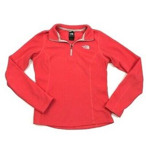 North Face coral fleece quarter zip top